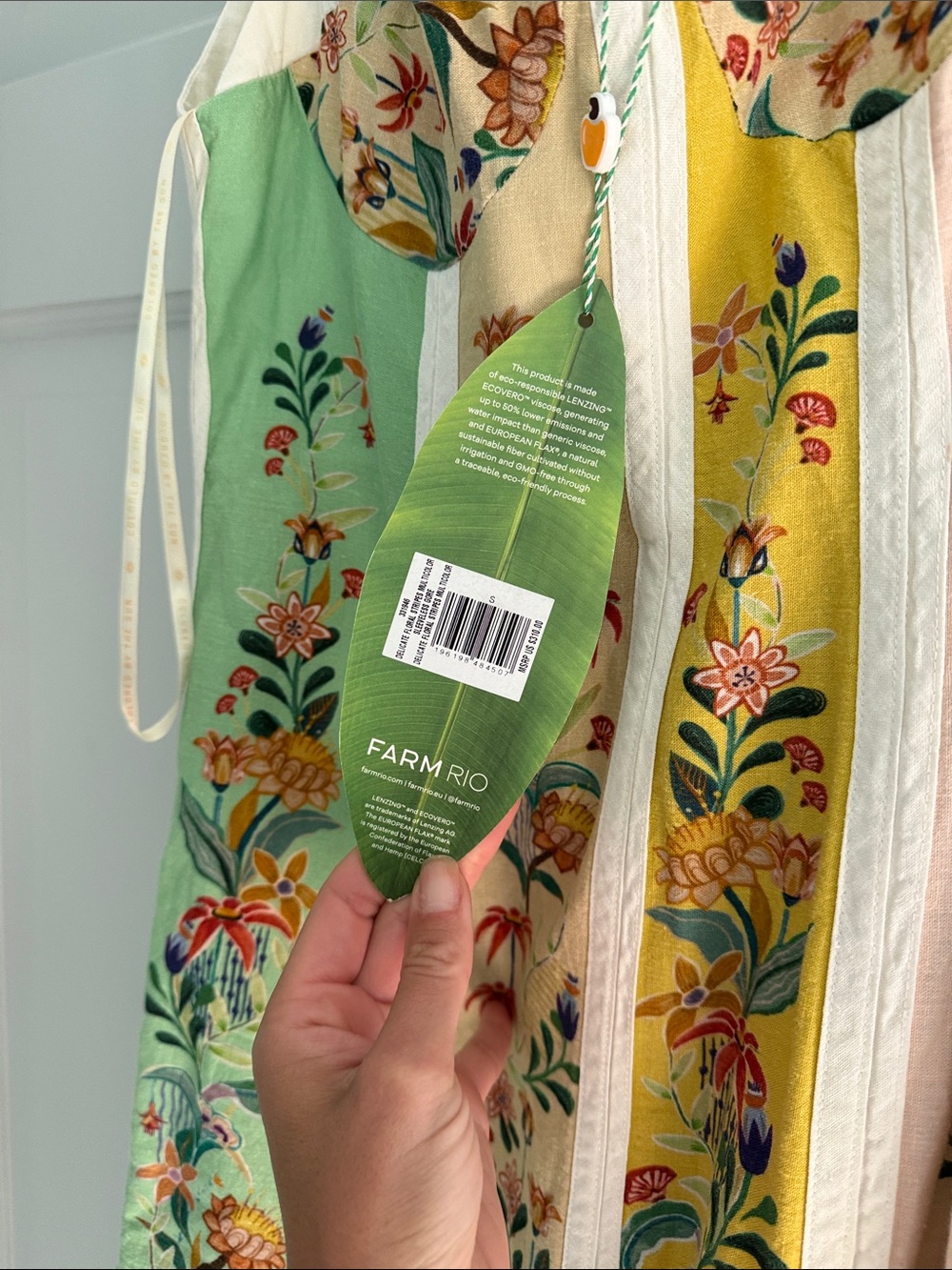 FARM Rio Floral Panel Maxi Dress in Green, Yellow & Cream - Picture 4 of 9